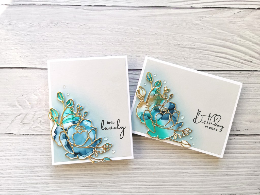 Alcohol ink floral&nbsp;cards
